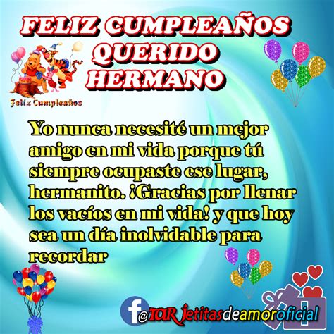 feliz cumpleaños hermanito querido